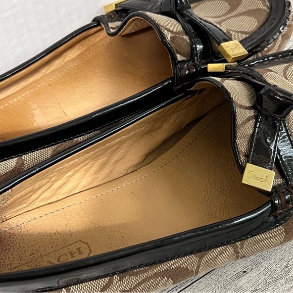 Coach FRIDA Slip on Loafers 8.5 Signature Monogram Logo Brown - Picture 14 of 14